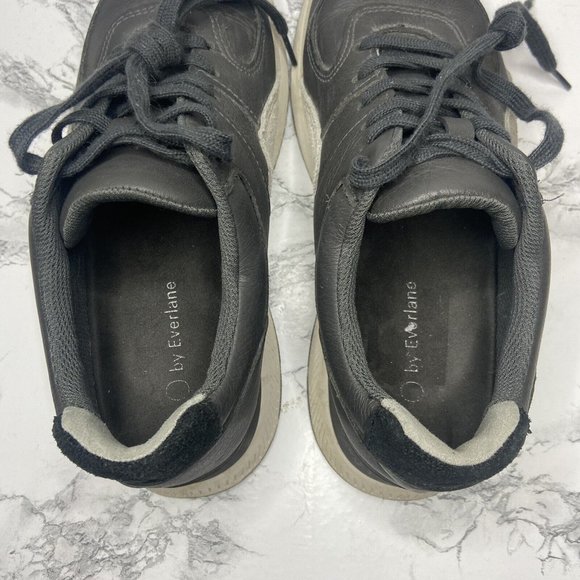 Everlane The Trainer Women 8.5 Gray Leather Casual Sneaker Everyday Shoe Lace Up - Picture 6 of 8